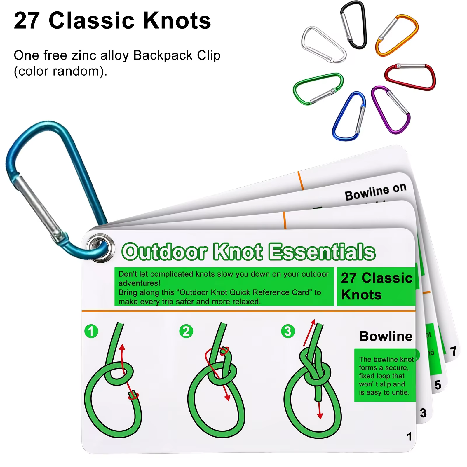 Guide de référence sur les nœuds d'extérieur, comprenant 27 nœuds essentiels pour le camping, la sur