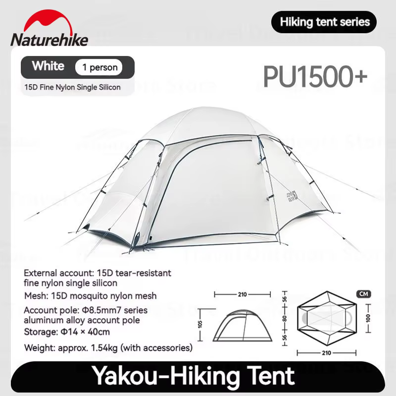 Naturehike JIM'S GEAR – tente de Camping pour 1 à 2 personnes, 4 saisons, ultralégère, en Nylon 15D,
