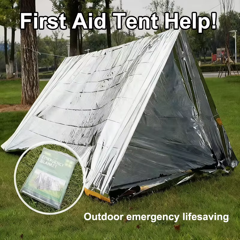 Tente pliante d'urgence survie randonnée Camping abri extérieur étanche 2 personnes tente Tube d'urg