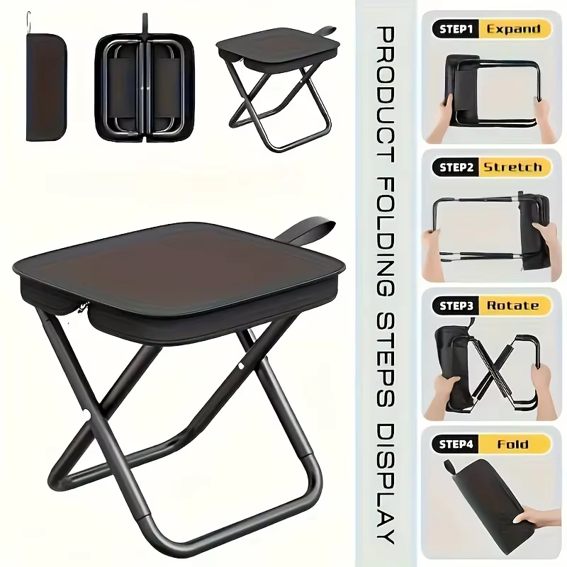 Tabouret de sac à dos pliable, Portable, avec sac de transport, léger, Mini chaise d'extérieur facil