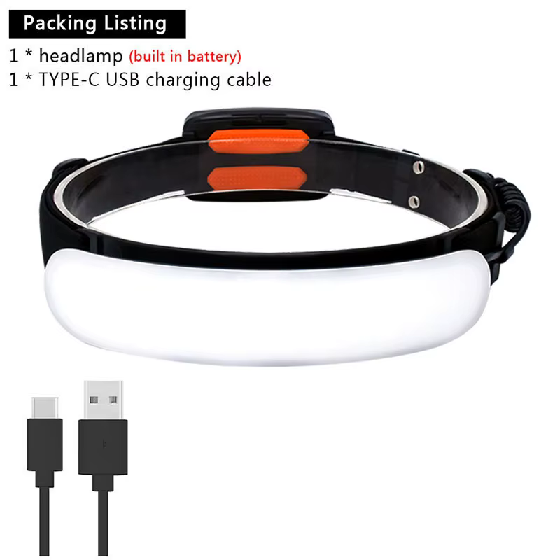 Lampe frontale COB Ultra grand Angle 31 pièces phare Portable LED avec batterie 5000Mah intégrée lam