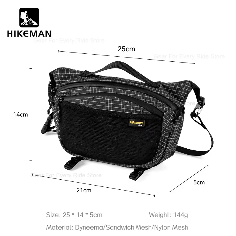 Sac de poitrine tactique HIKEMAN, sac bandoulière léger, ultra-léger 144g, sac banane pour la randon