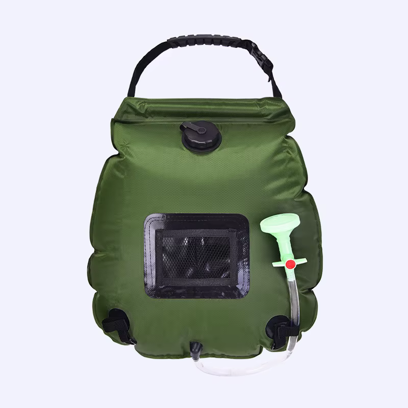 Sac de douche solaire 20L, sac d'eau portable pour le camping avec tuyau et buse pour la randonnée, 
