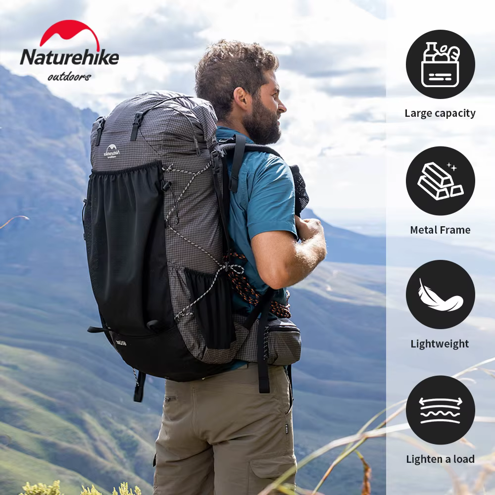 NATUREIFA-Sac à Dos de Randonnée en Plein Air, Grande Capacité, Escalade, Alpinisme, pour Homme et F