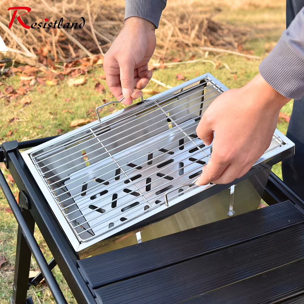 Nouvelle table de camping pliable et amovible IGT 2026 avec réchaud à gaz, table de barbecue portabl