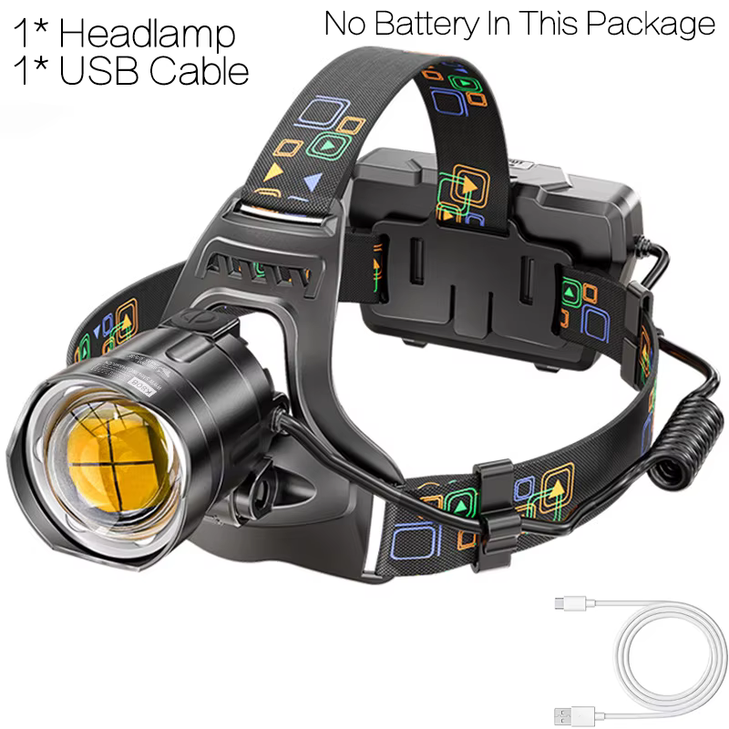 Puissant XHP100 Led phare Zoomable USB Rechargeable phare étanche sortie 18650 tête torche pêche lam