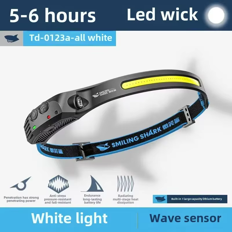 Lampe frontale à capteur LED Youpin pour le camping en plein air, la pêche, batterie intégrée, recha