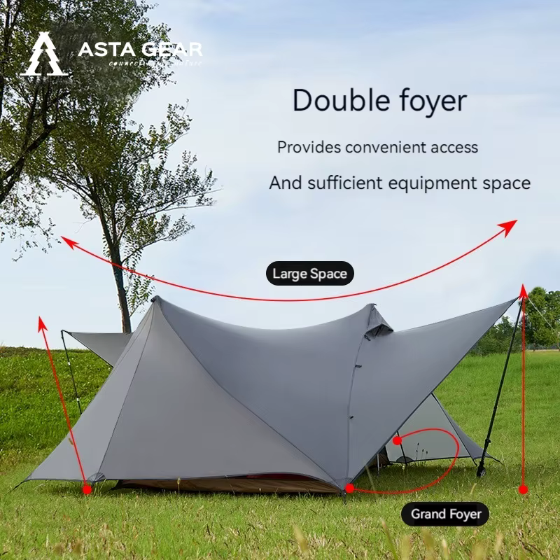 ASTA GEAR-Tente Yun Chuan double face en nylon, revêtement silicone, Dakota ide double A, 15D, campi