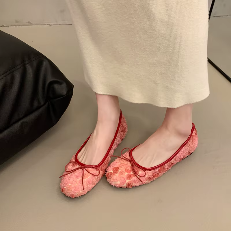 Chaussures plates françaises pour femmes, nouvelle collection printemps 2026, style jupe, délicates