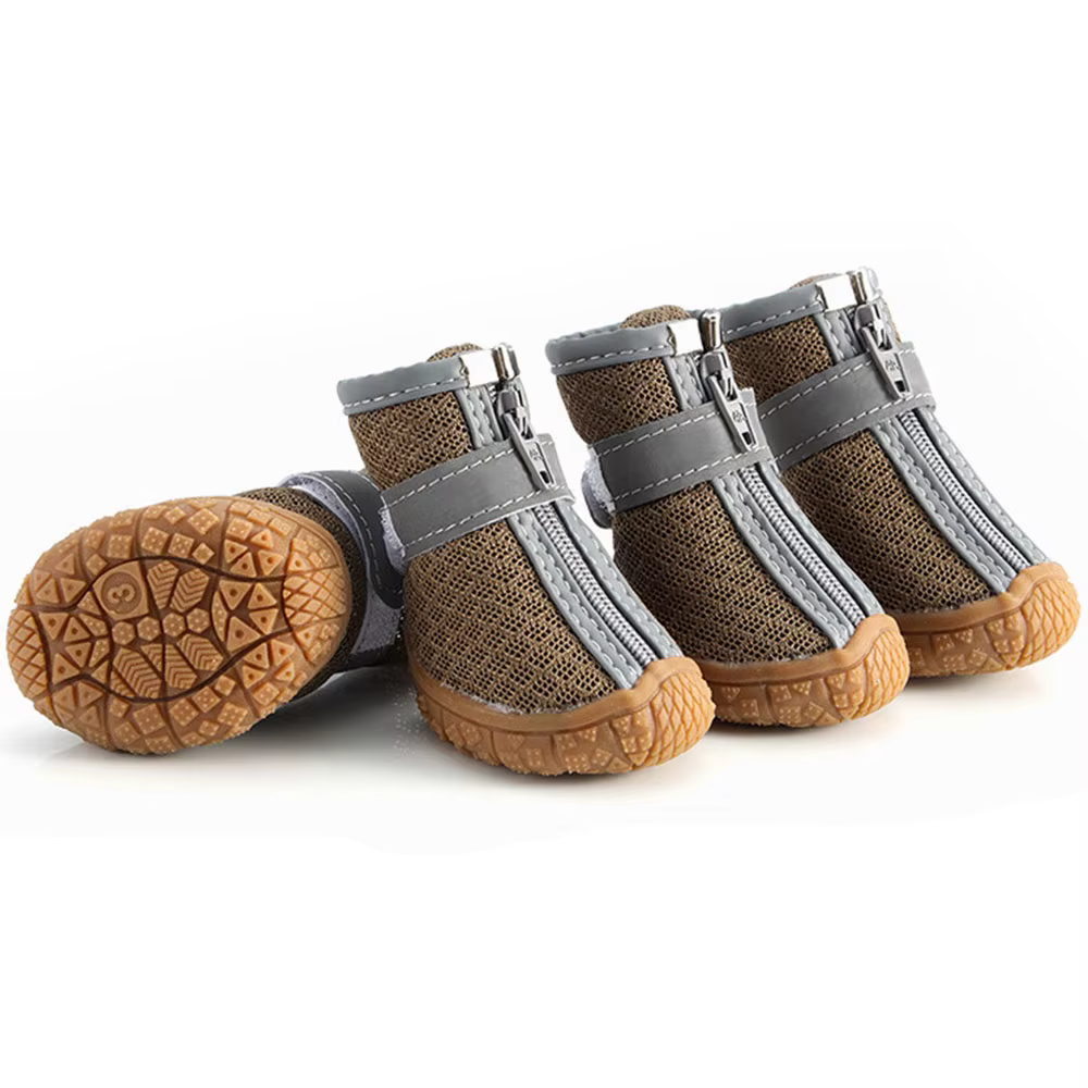 Chaussures en maille pour animaux de compagnie, durables, respirantes, semelle souple, bottes réfléc
