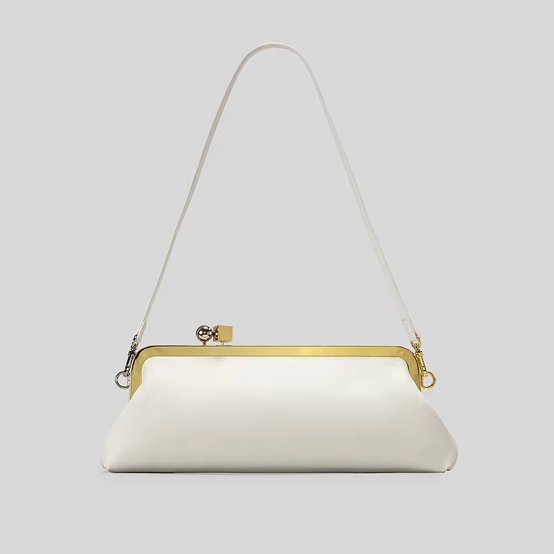 Pochette longue avec bandoulière amovible pour femmes, sac Baguette à la mode, sac à main de luxe à 