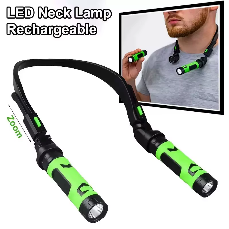 Lampe de radage de cou LED rechargeable par USB 120 °   Lampe de livre pliable, lampe de lecture sus