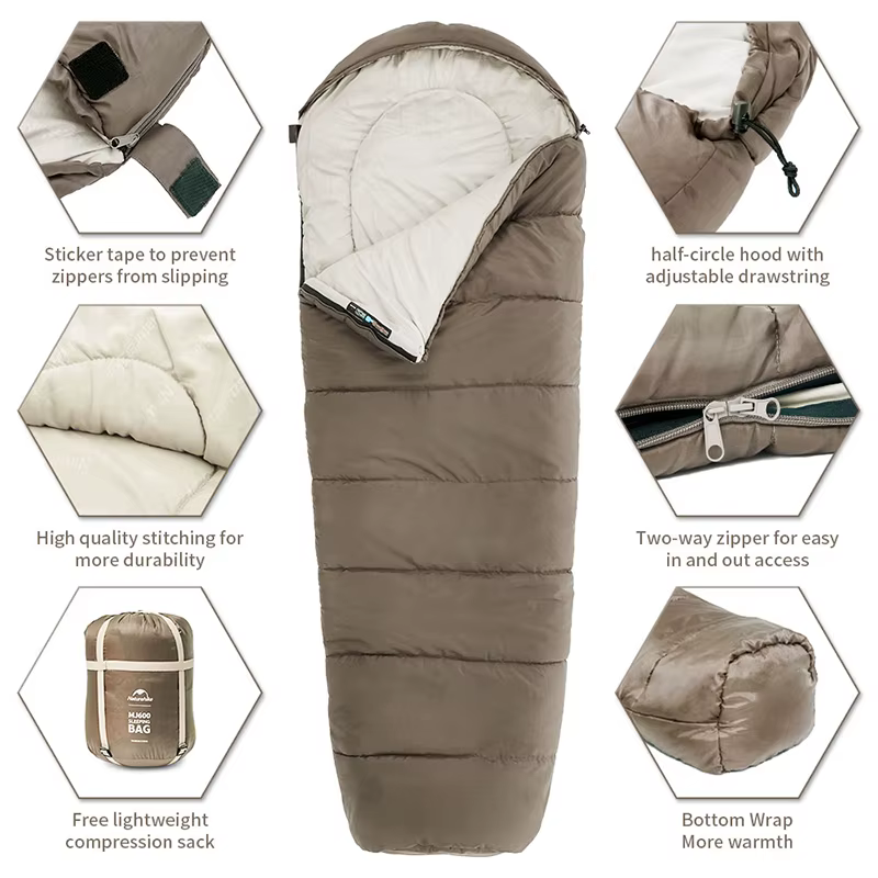Natureifa-Sac de couchage léger en coton pour femme, MJ300, MJ300, MJ12 ℃, MUNISleeping Bag, Camping