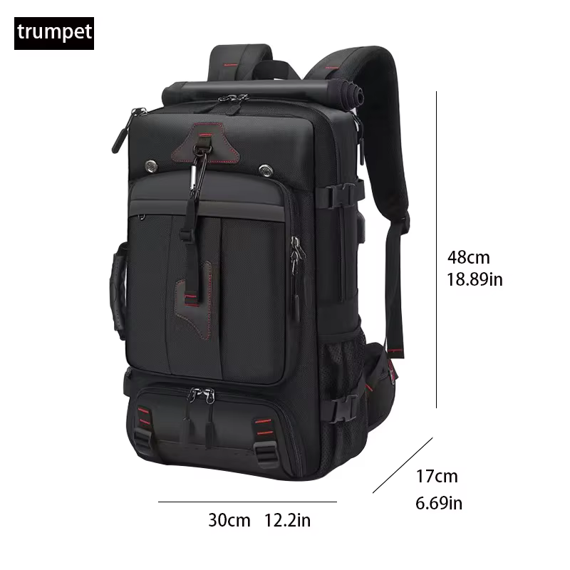 Sac à dos de voyage grande capacité, compartiment à bagages convertible avec compartiment à chaussur
