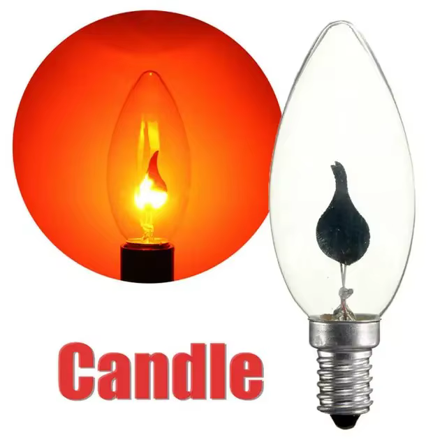 Ampoule LED bougie effet flamme ampoules simulé Nature feu scintillant lumière E14 E27 3W Filament a