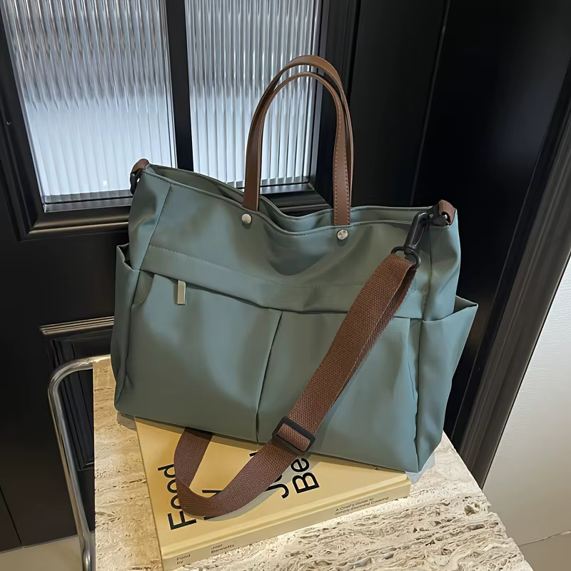 Sac fourre-tout élégant en Nylon pour femmes, sac à bandoulière avec deux poches, sac à main de tran
