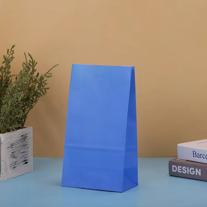 Sacs en papier Kraft colorés, 10/20/50 pièces, sacs de courses pour aliments et légumes, emballage d