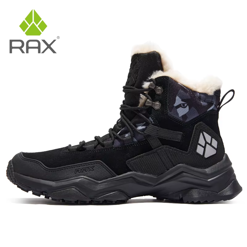 RAX-Chaussures de randonnée mi-hautes imperméables pour hommes et femmes, bottes de trekking en cuir