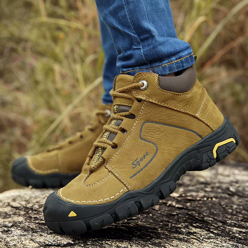 Chaussures de randonnée imperméables en cuir véritable pour hommes, baskets de marque, de randonnée,