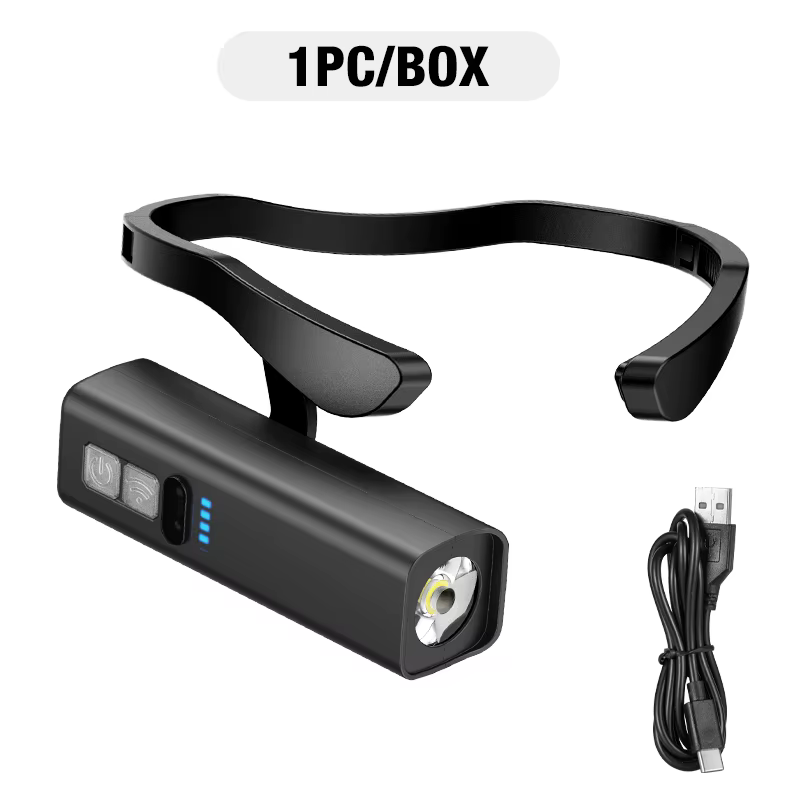 Lampe frontale étanche rechargeable à clip d'oreille, mains libres, avec détecteur de mouvement LED,