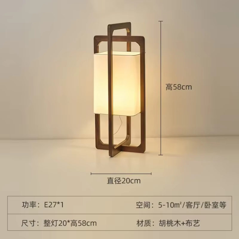 Lampe LED verticale autoportante en bois au design nordique moderne, luminaire décoratif d'intérieur