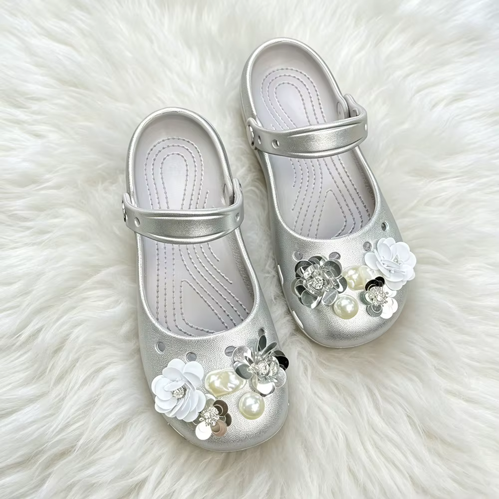 Chaussures de danse de ballet perforées, nouvelle collection printemps 2026, sandales à camélia arge