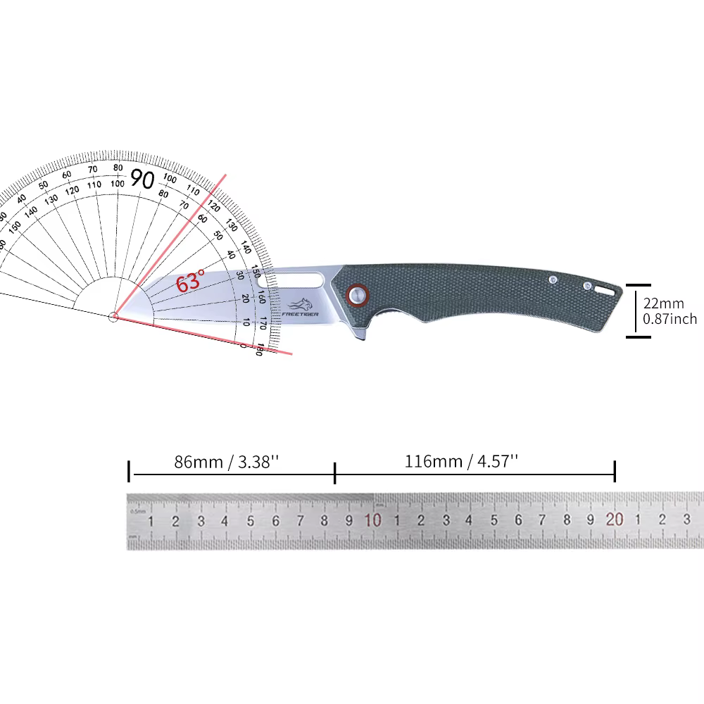 ETIGER FT957 wiches couteau pliant, manche en fibre AREX, camping en plein air, chasse, pêche, rando