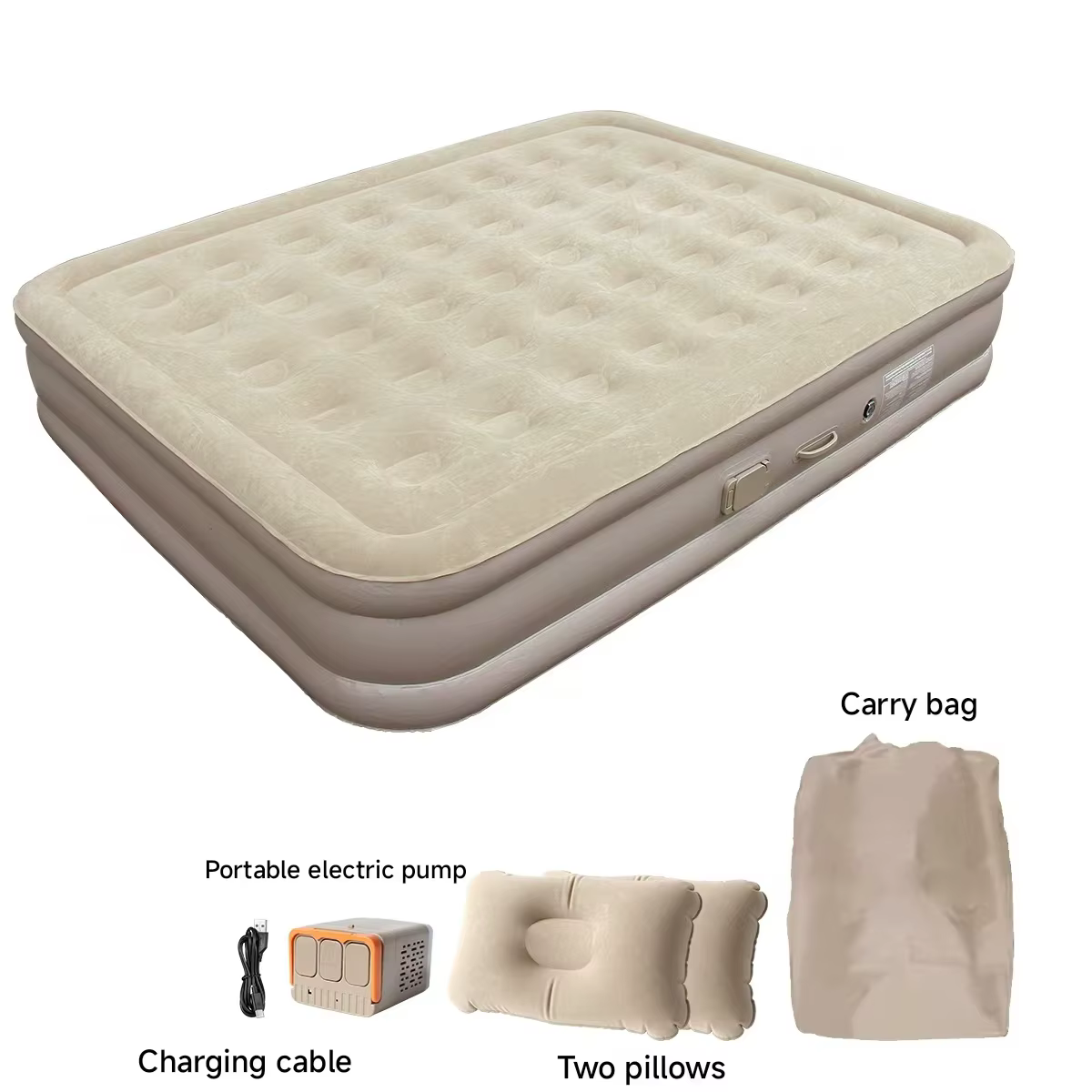 Matelas pneumatique gonflable Queen 16i "avec pompe intégrée, lit pneumatique Portable et Durable en