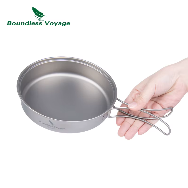 Boundless Voyage-Ensemble de casseroles en titane avec plaque pliante, bol ultraléger, camping, rand