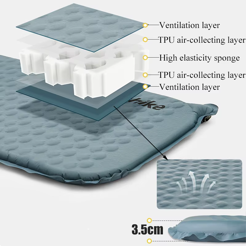 Naturerandonnée matelas pneumatique ultraléger pliant rapide auto-gonflant lit gonflable Portable ép