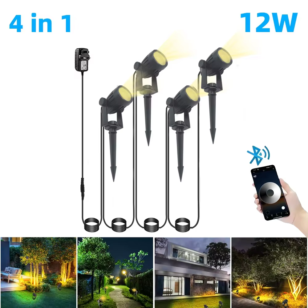 Projecteur paysager intelligent extérieur APP et télécommande 16 millions de couleurs IP65 étanche p