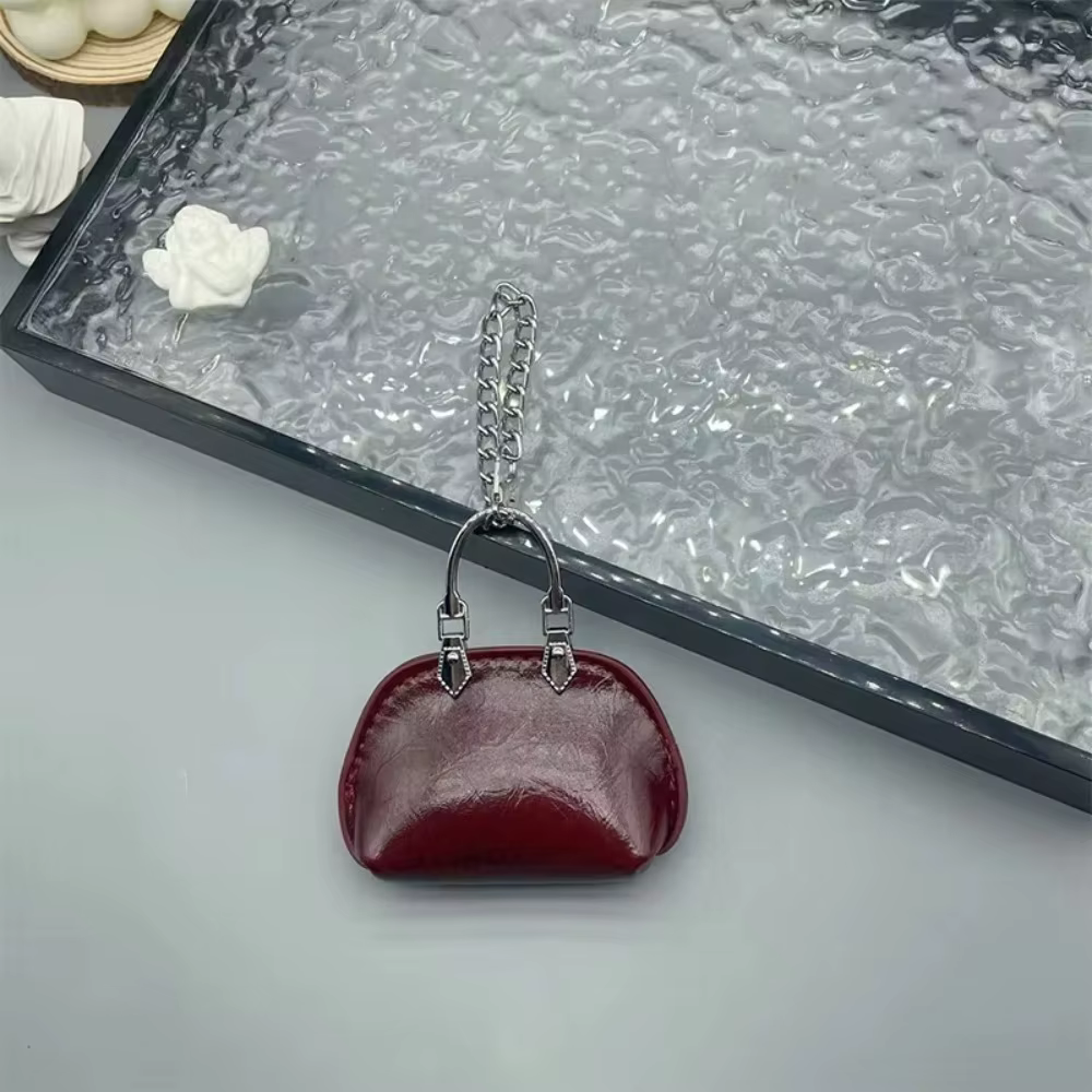 Nouveau Sac décoration sac pendentif petit cuir PU Mini sac à main couleur unie sac suspendu