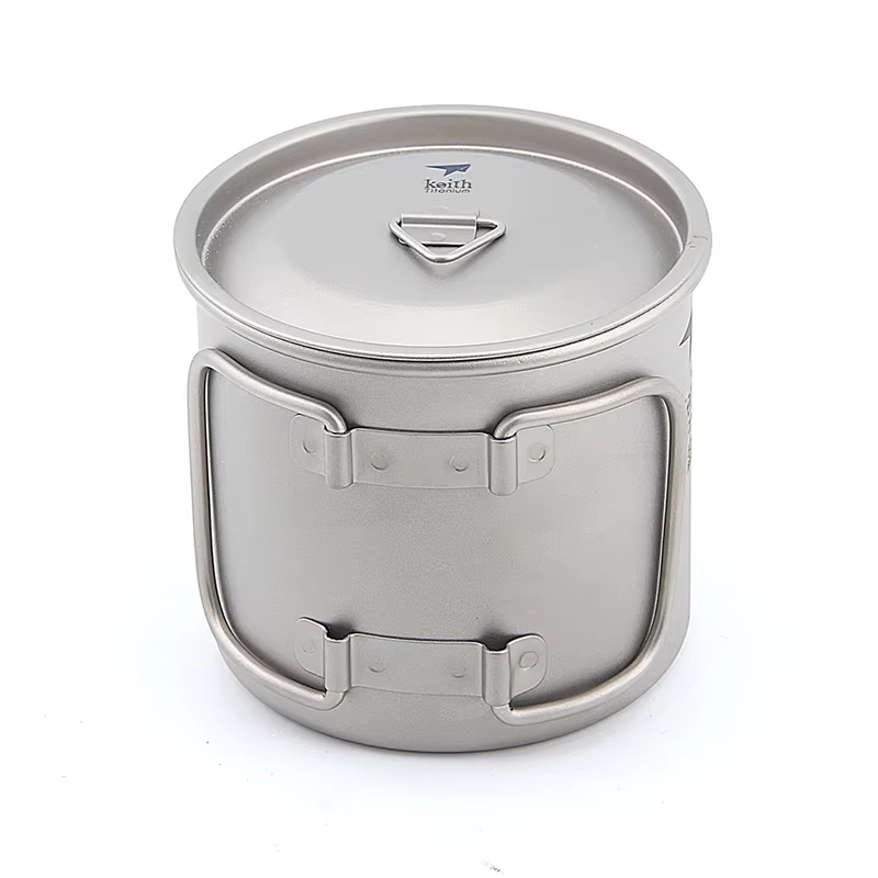 Pamono-Tasse de camping en titane avec poignée pliante, verres, tasse à eau, tasse à bière, tasse à