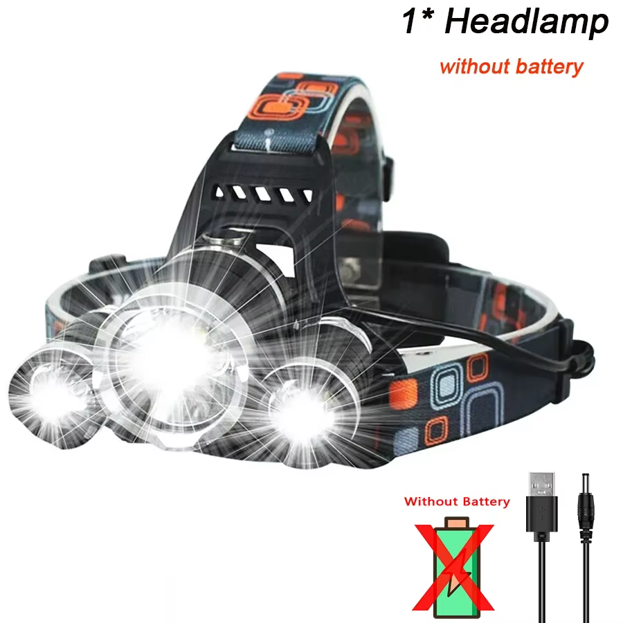 Lampe frontale rechargeable USB 2*18650, puissante lampe torche LED, lanterne étanche, lampe frontal