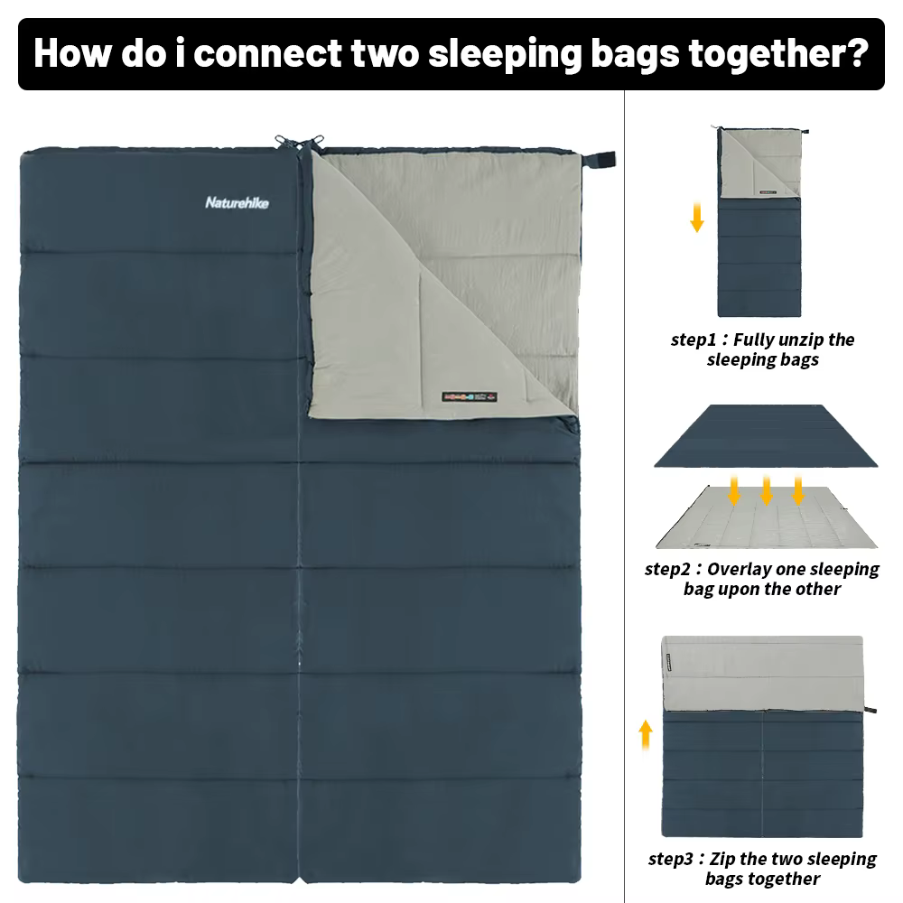 Natureifa-Sac de couchage de camping étanche pour adultes, F150, enveloppe, tente, confortable, chau
