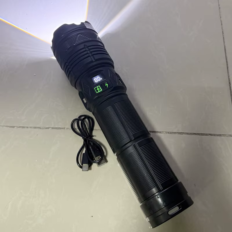 69000000LM 15000W lampe de poche Ultra puissante Zoom télescopique lampes Flash type-c torche LED Re
