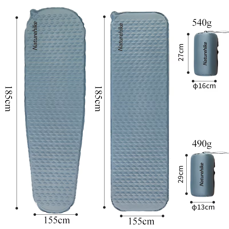 Naturerandonnée matelas pneumatique ultraléger pliant rapide auto-gonflant lit gonflable Portable ép