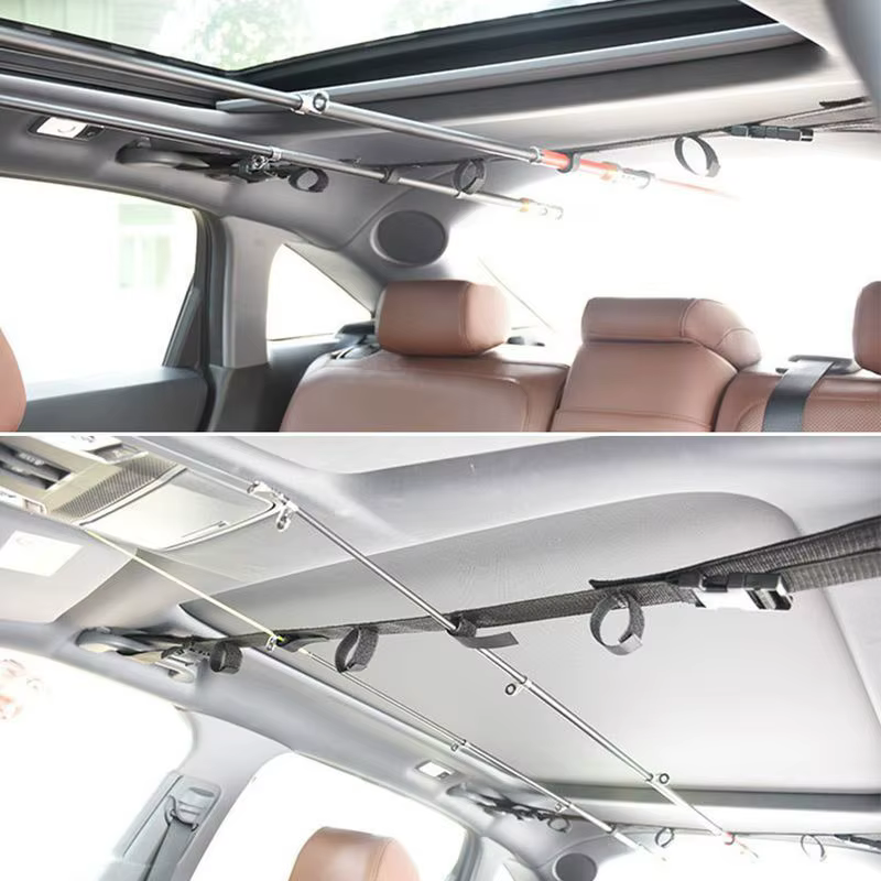 Pratique voiture canne à pêche économiseur véhicule canne transporteur bande porte-canne ceinture sa