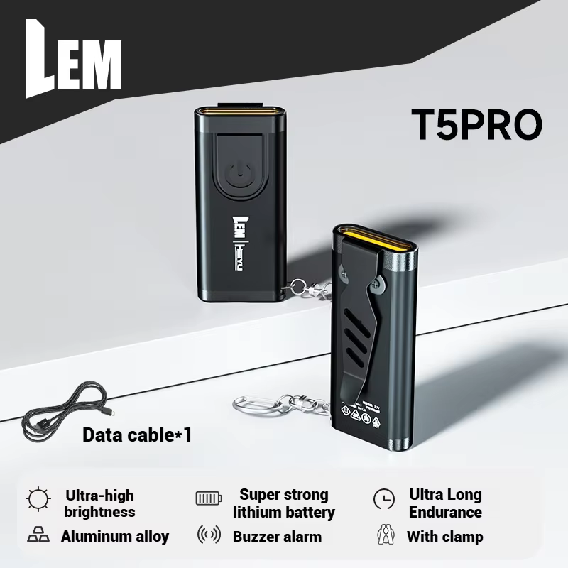 LEM lampe de poche LED extérieure multi-usage Portable Rechargeable léger 70LM 5W 4 Modes avec pince