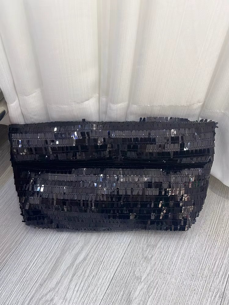Pochette de soirée argentée pour femmes, sac de luxe de styliste à paillettes brillantes, sac à main