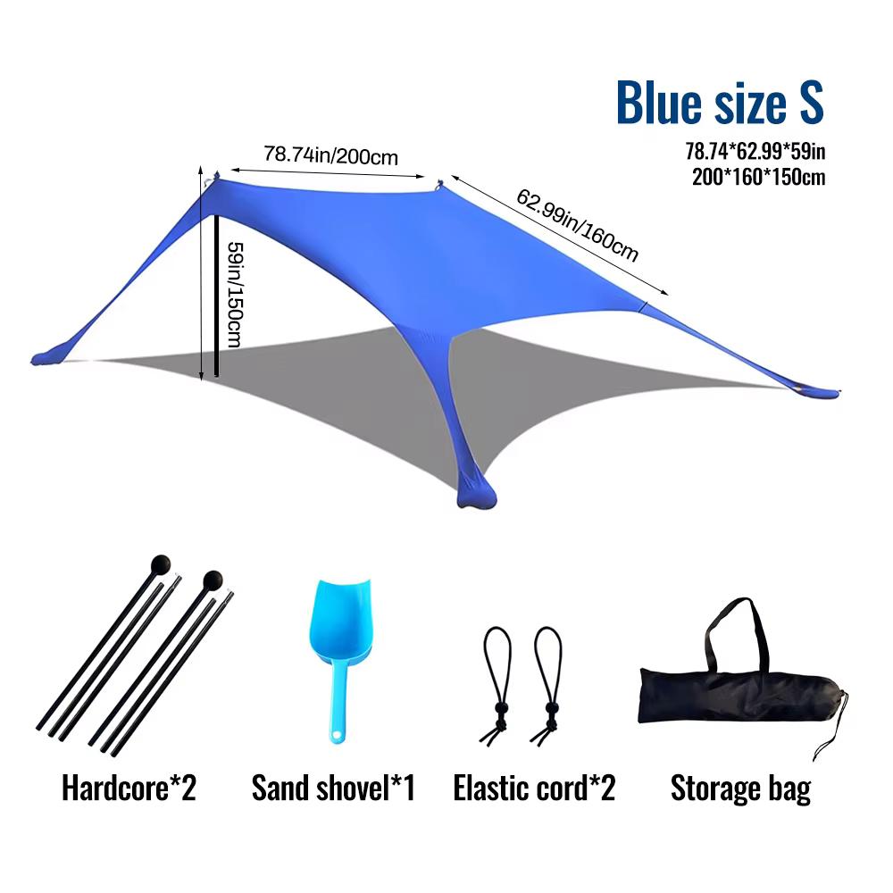 Vente chaude Portable Lycra plage auvent tente Protection UV parasol installation facile abri extéri