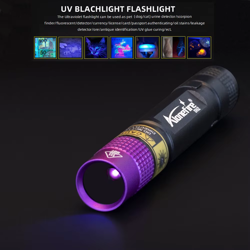 SV62 3W UV 365nm lampe de poche LED AAA Mini stylo torche ultraviolette marqueur d'argent minerai ta