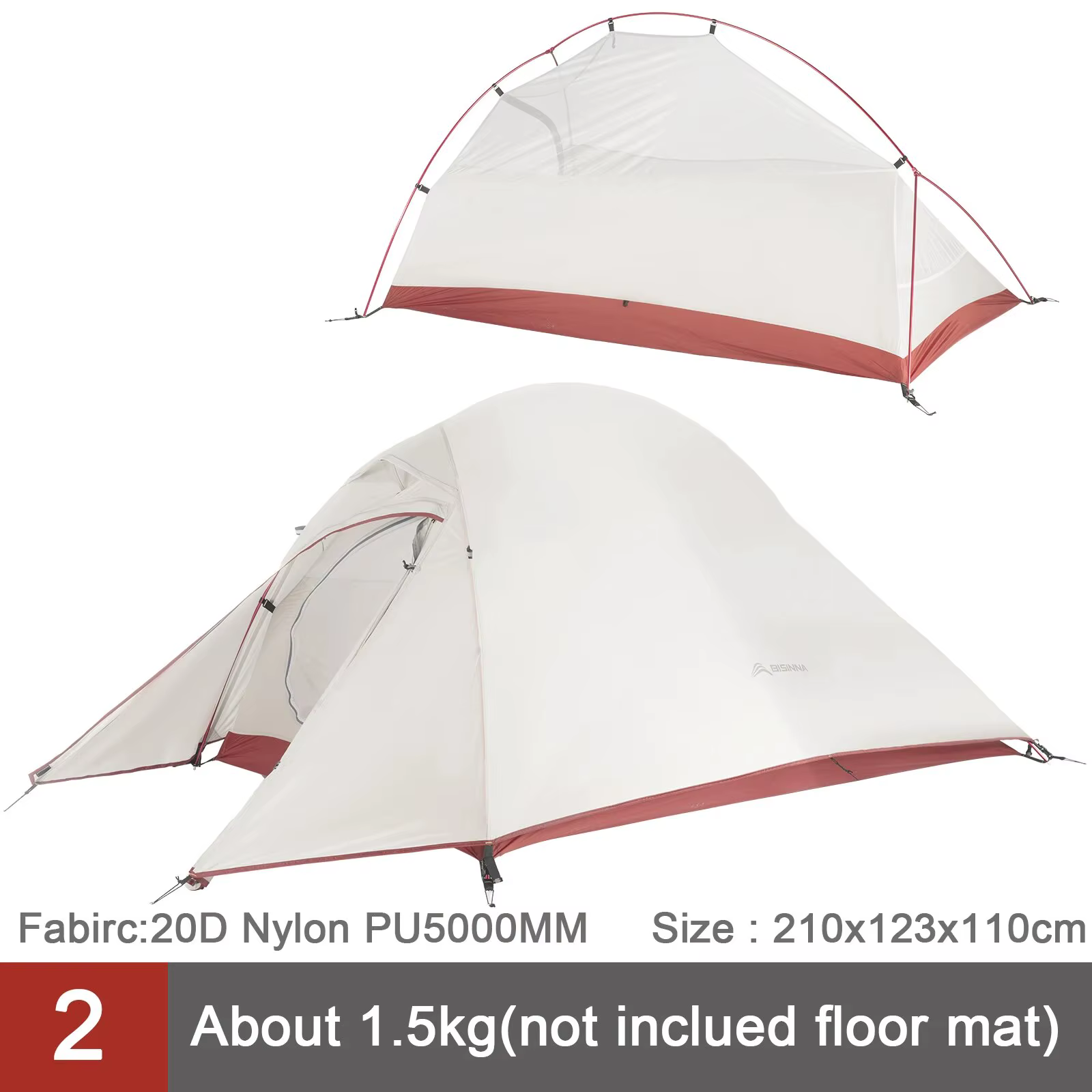 BISINNA Ultra-Léger Camping Tente Sac À Dos Tente 20D Nylon Étanche En Plein Air Randonnée Voyage Te