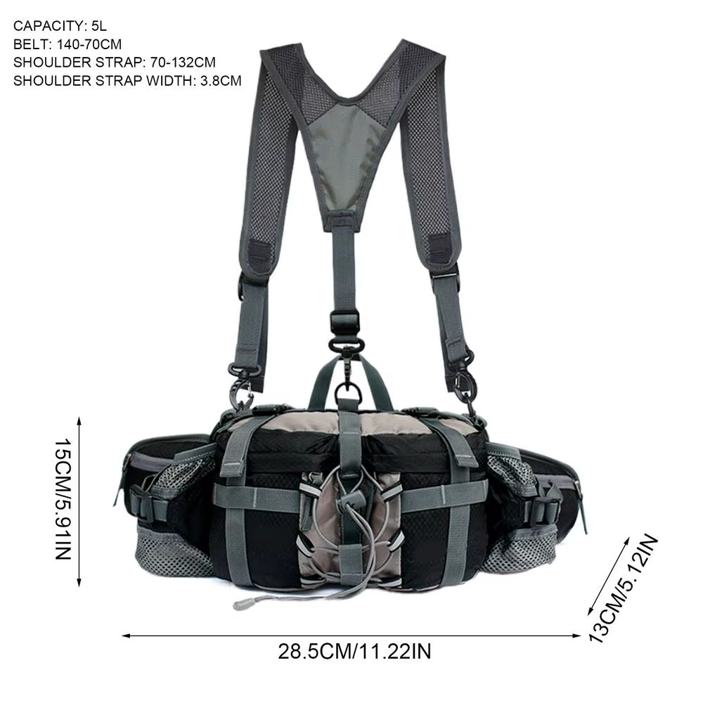 Sac de taille de randonnée avec 2 porte-bouteilles d'eau, sac banane d'extérieur, sac à dos de cycli