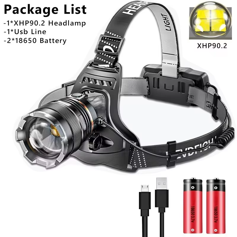 Lampe de poche LED longue portée aste par USB, lampe de sauna super lumineuse, torche la plus injust