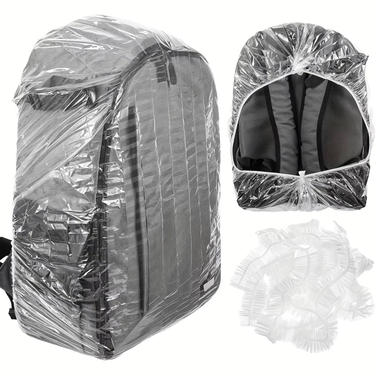 Housse de pluie jetable pour sac à dos, 10 pièces, élastique, imperméable, anti-poussière, légère, p