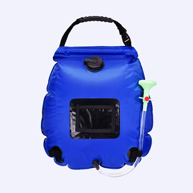 Sac de douche solaire 20L, sac d'eau portable pour le camping avec tuyau et buse pour la randonnée, 