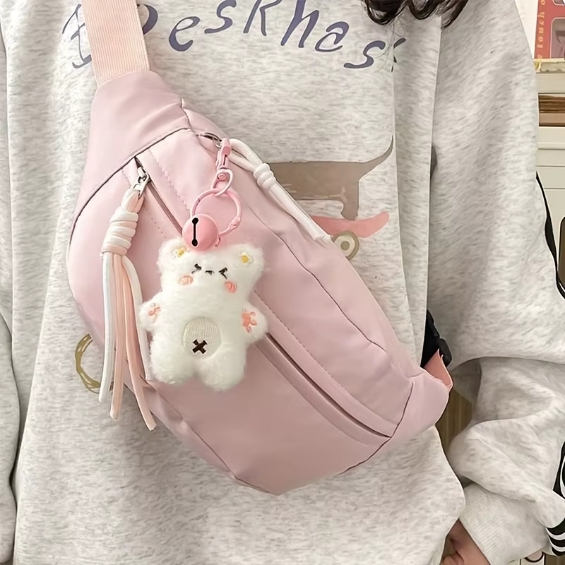 Nouvelle sacoche de poitrine japonaise pour femmes, sac banane polyvalent en nylon, petit et léger, 
