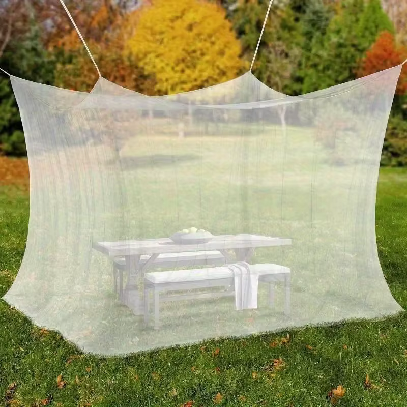 Moustiquaire pliable à double porte et quatre coins, anti-insectes, respirante, pour tente extérieur
