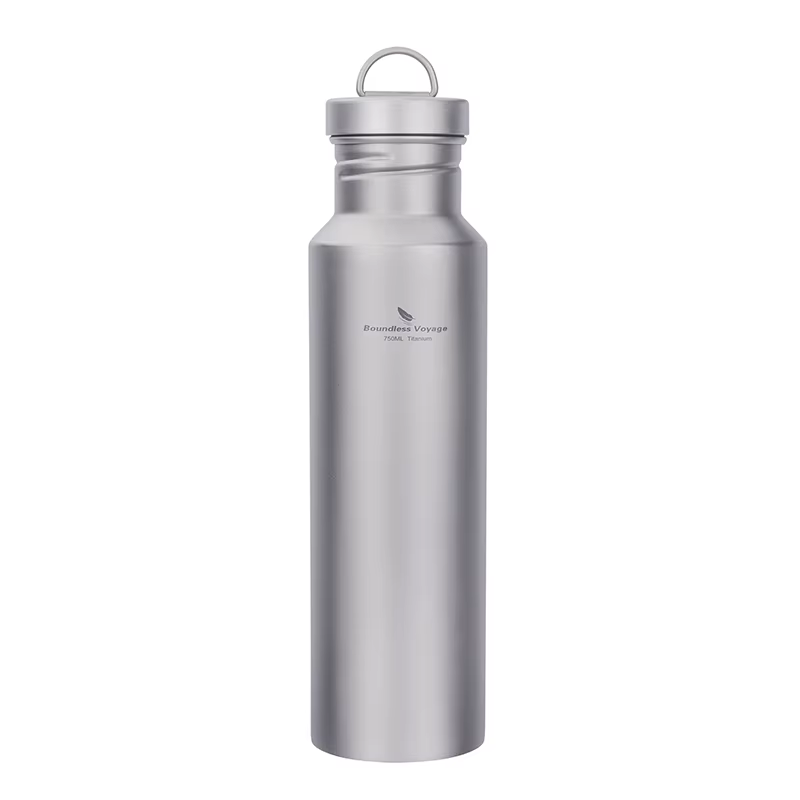 Boundless Voyage-Bouteille d'eau en titane sans revêtement, verres sains, extérieur, cyclisme, rando